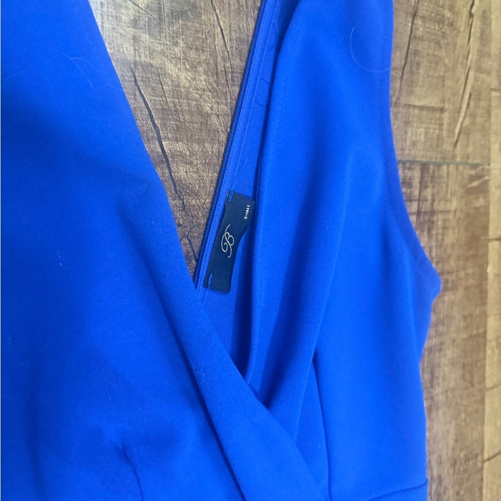 BEBE Royal Blue Ruffle Hem Midi Dress | Size Small - Picture 3 of 6